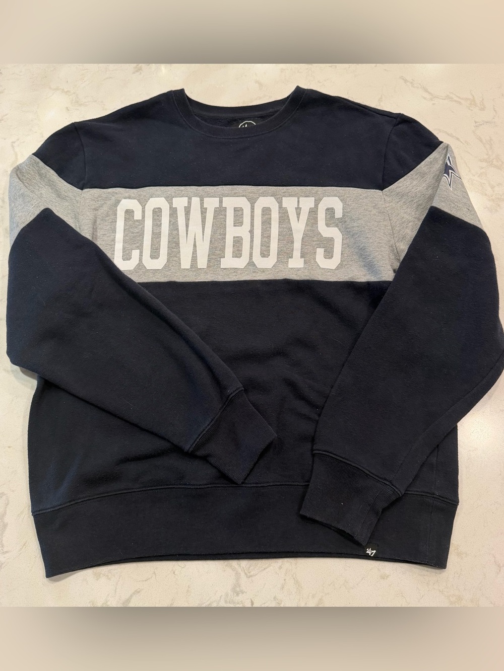 '47 Navy and Gray Cowboys Crewneck Sweatshirt